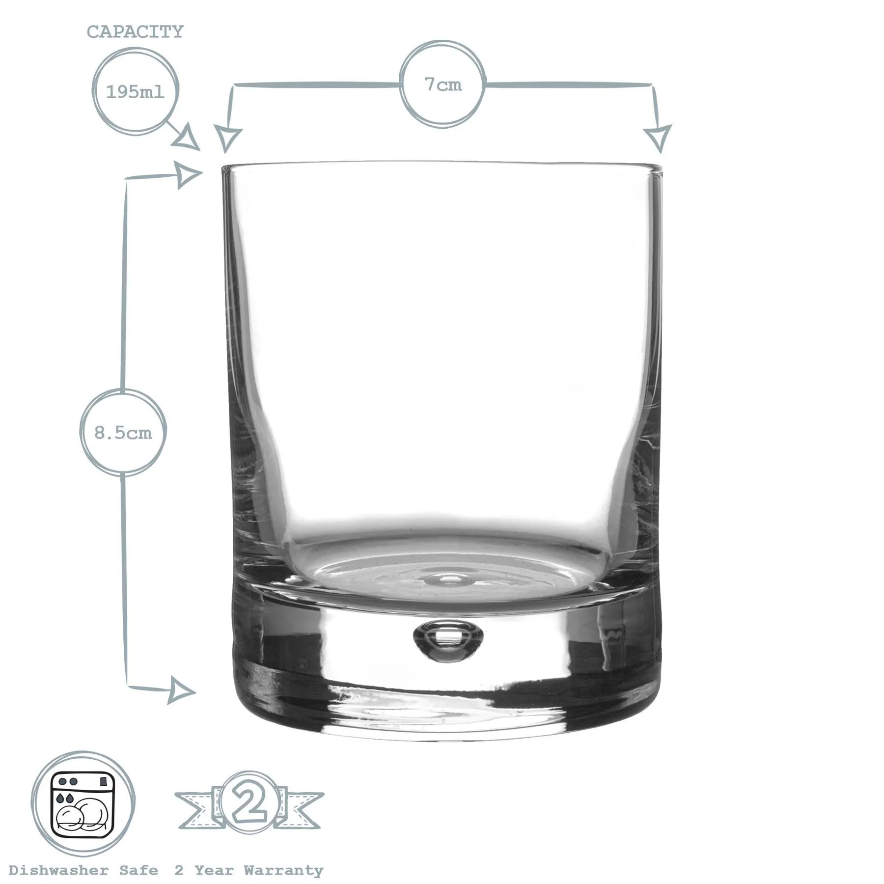 195ml Barglass Tumbler Glasses - Pack of Six - By Bormioli Rocco