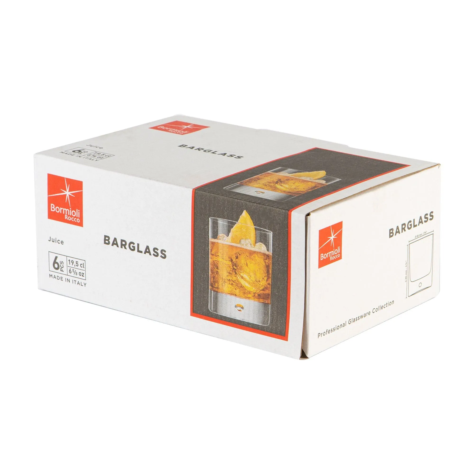 195ml Barglass Tumbler Glasses - Pack of Six - By Bormioli Rocco