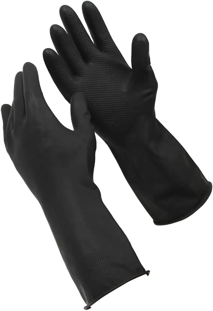 96 Pairs Sabco Heavy Duty Latex Gloves w/ Cotton Lining - Large Size Bulk (1 Carton)