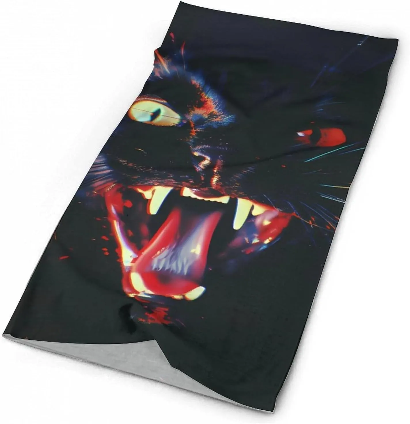 Black Cats Showing Fangs Bandanas for Men Turban Seamless Neck Gaiter Windproof Face Mask Cover Cold Weather Scarf