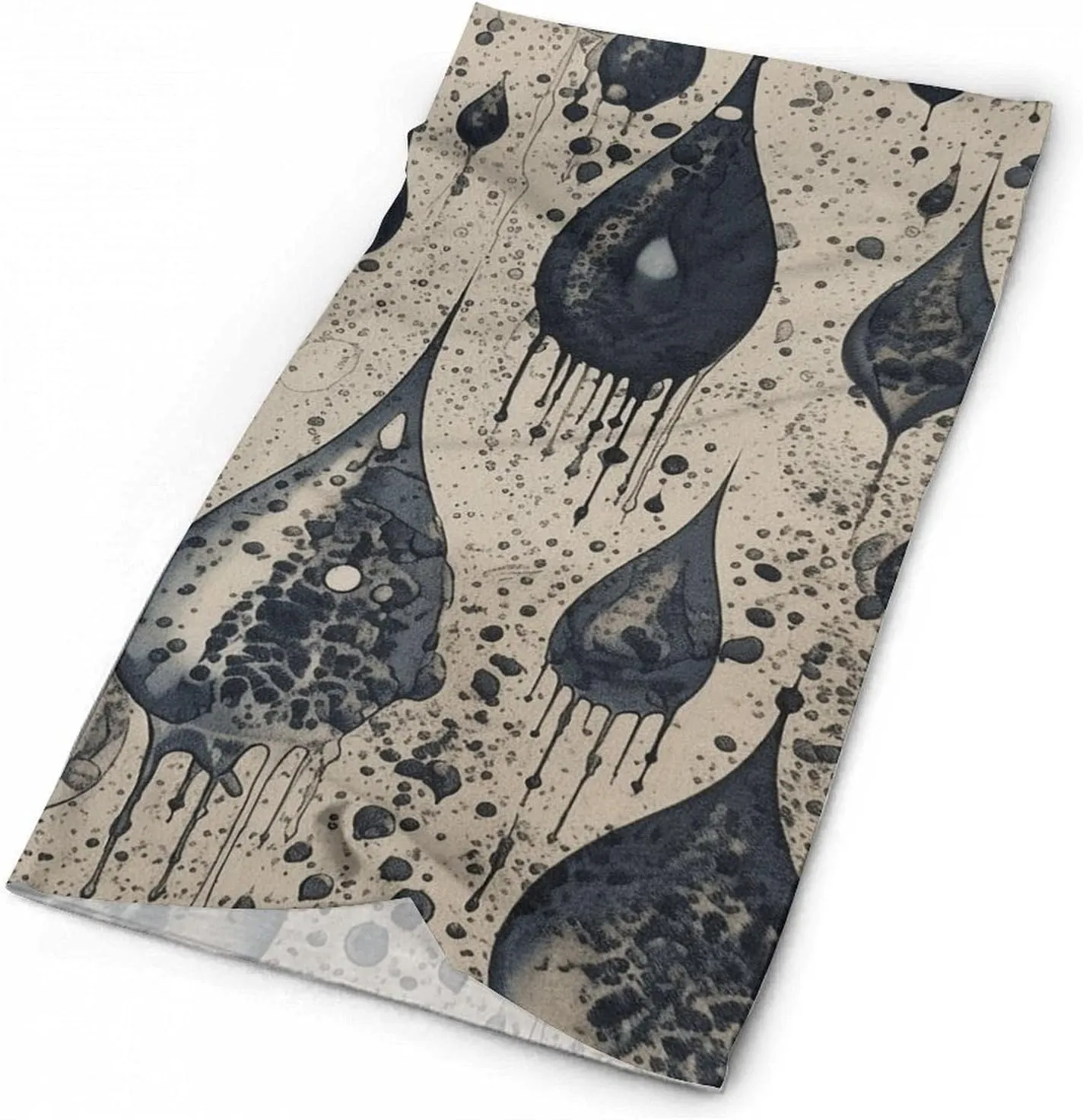 Black Water Drop Pattern Face Mask for Cold Weather Neck Gaiter Scarf Windproof Bandana for Men Women Elastic Balaclava Headbands for Motorcycle Cycling Riding Skiing Party