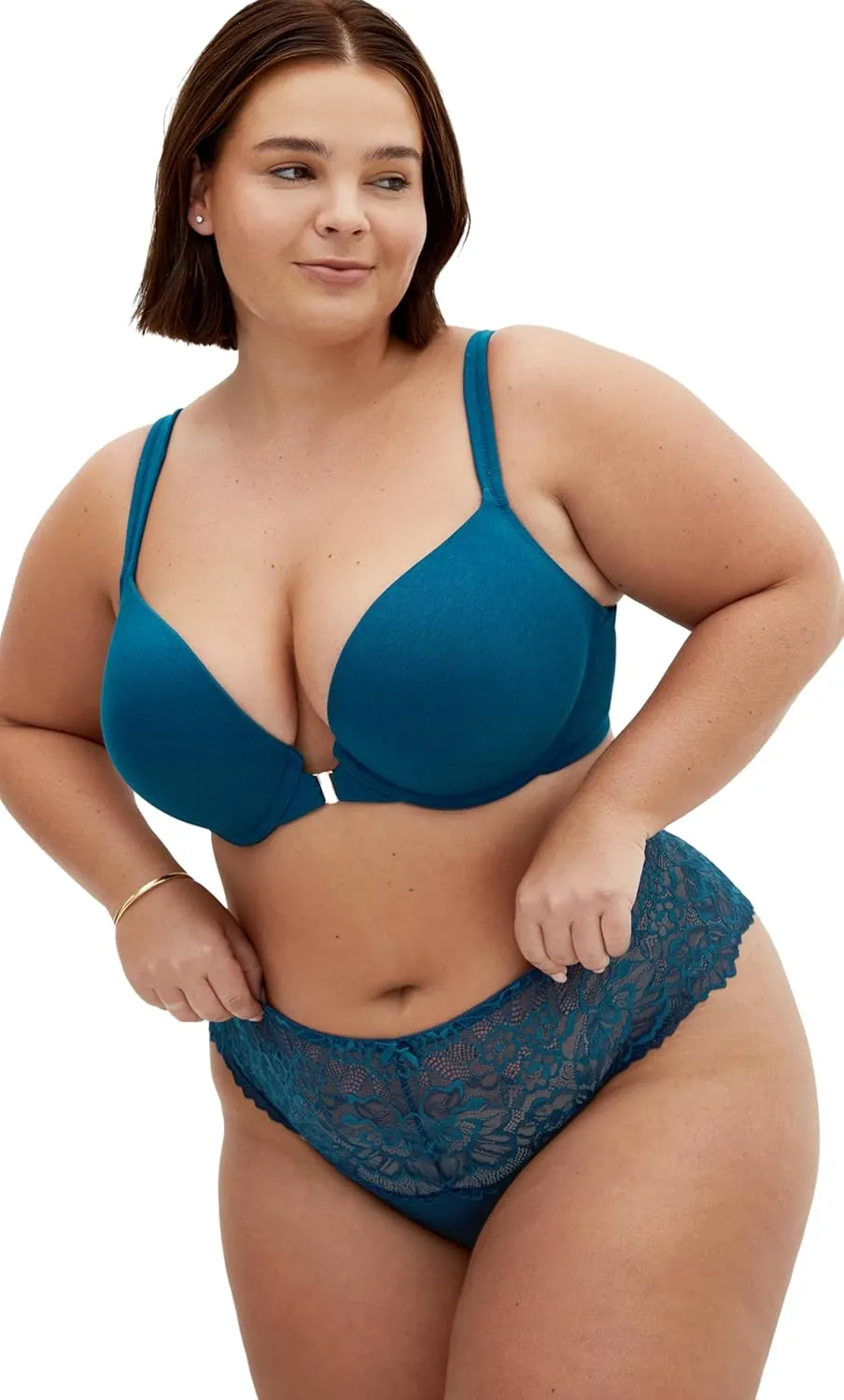 City Chic Women's Plus Size Bra - Smooth & Chic Front Close Cotton Push Up
