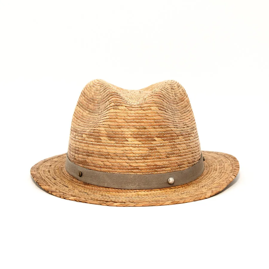 Dark Palm Fedora - Palm Straw Hat