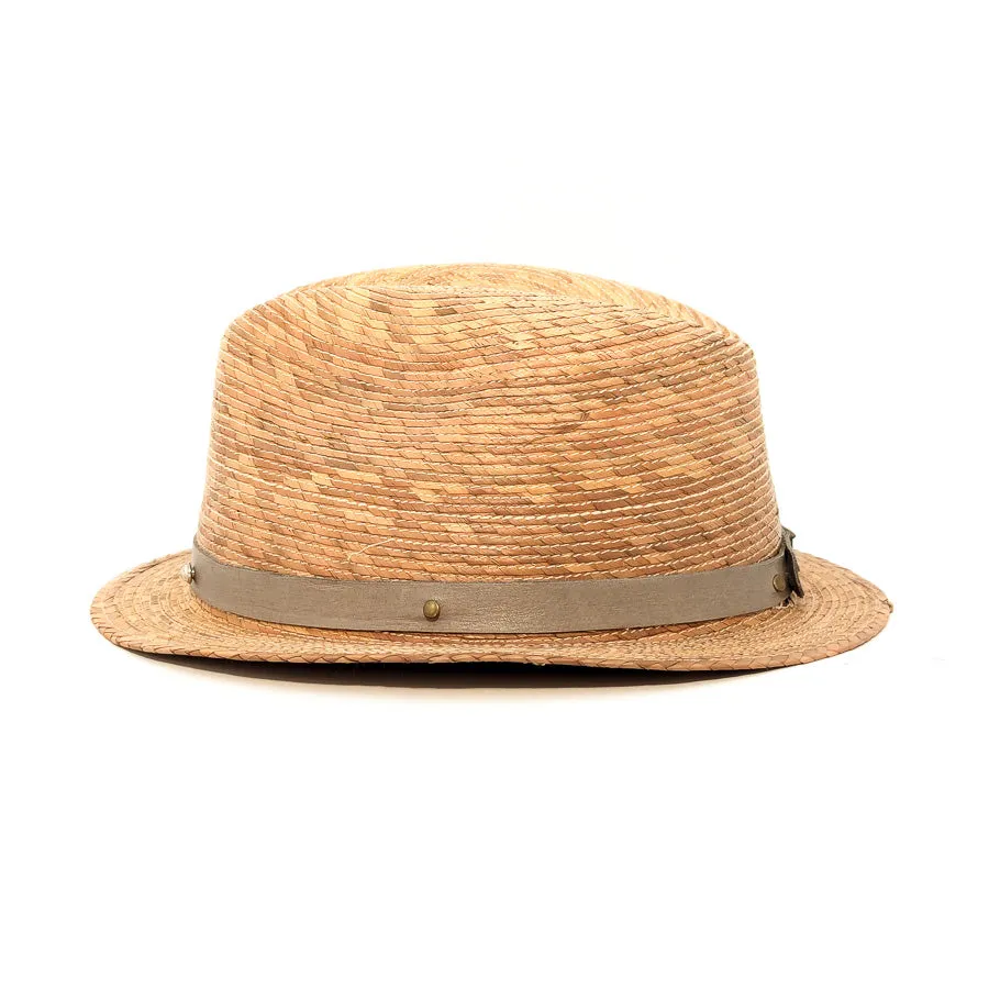 Dark Palm Fedora - Palm Straw Hat