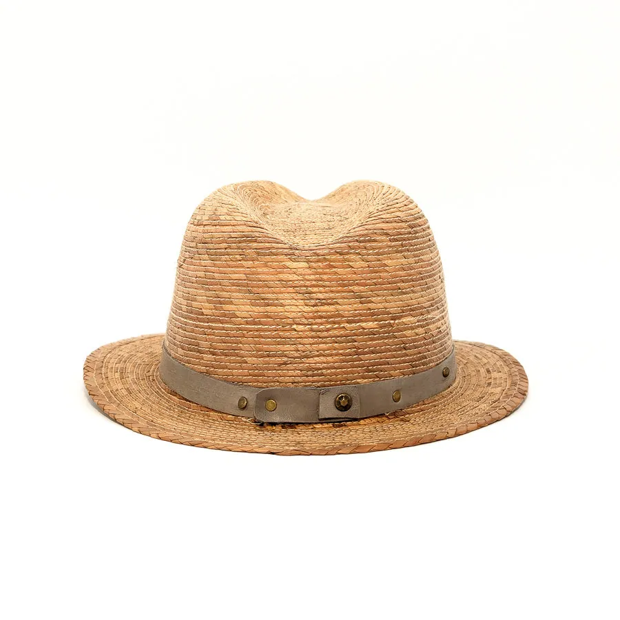 Dark Palm Fedora - Palm Straw Hat