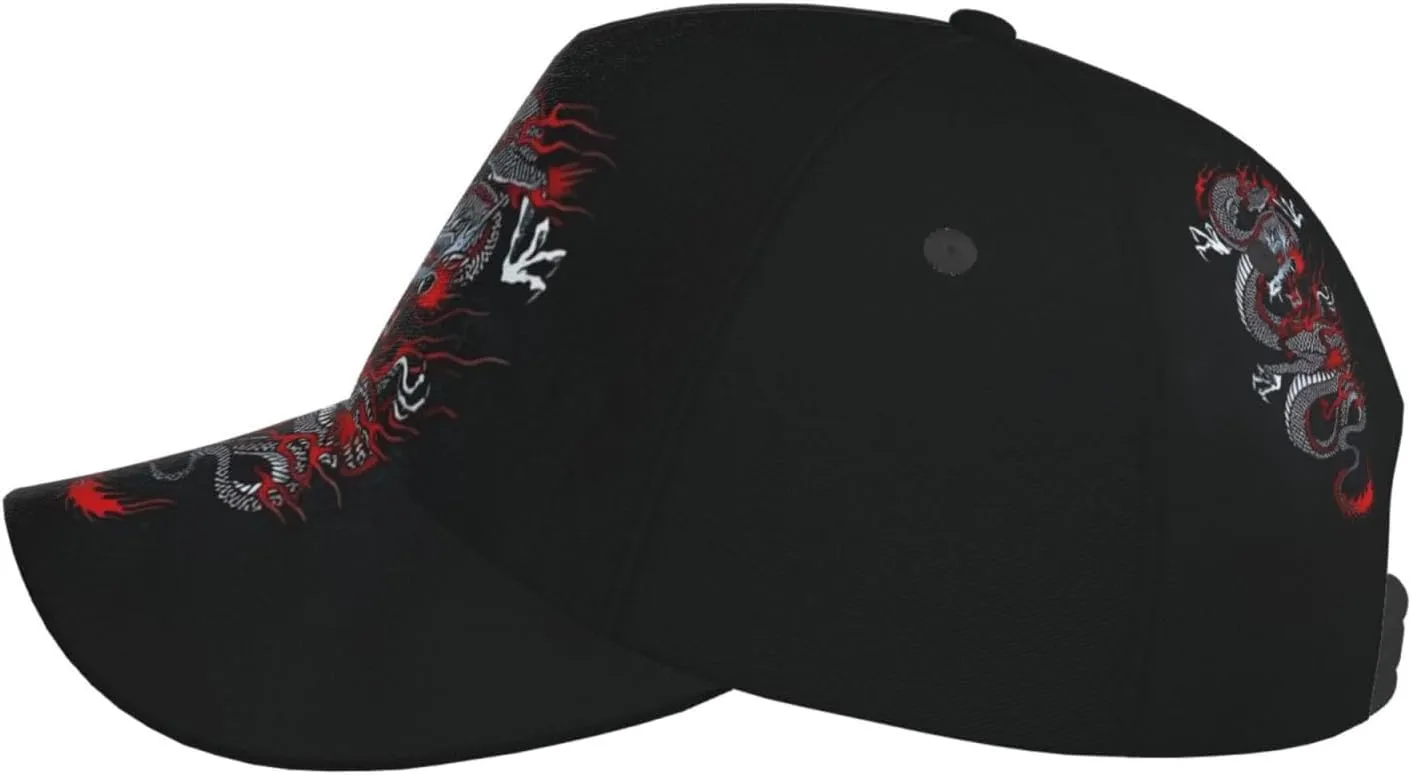 Dragon Hats Women Men Men Cool Dragon Baseball Cap Mesh Ball Cap Trucker Hat Adjustable Snapback Hat