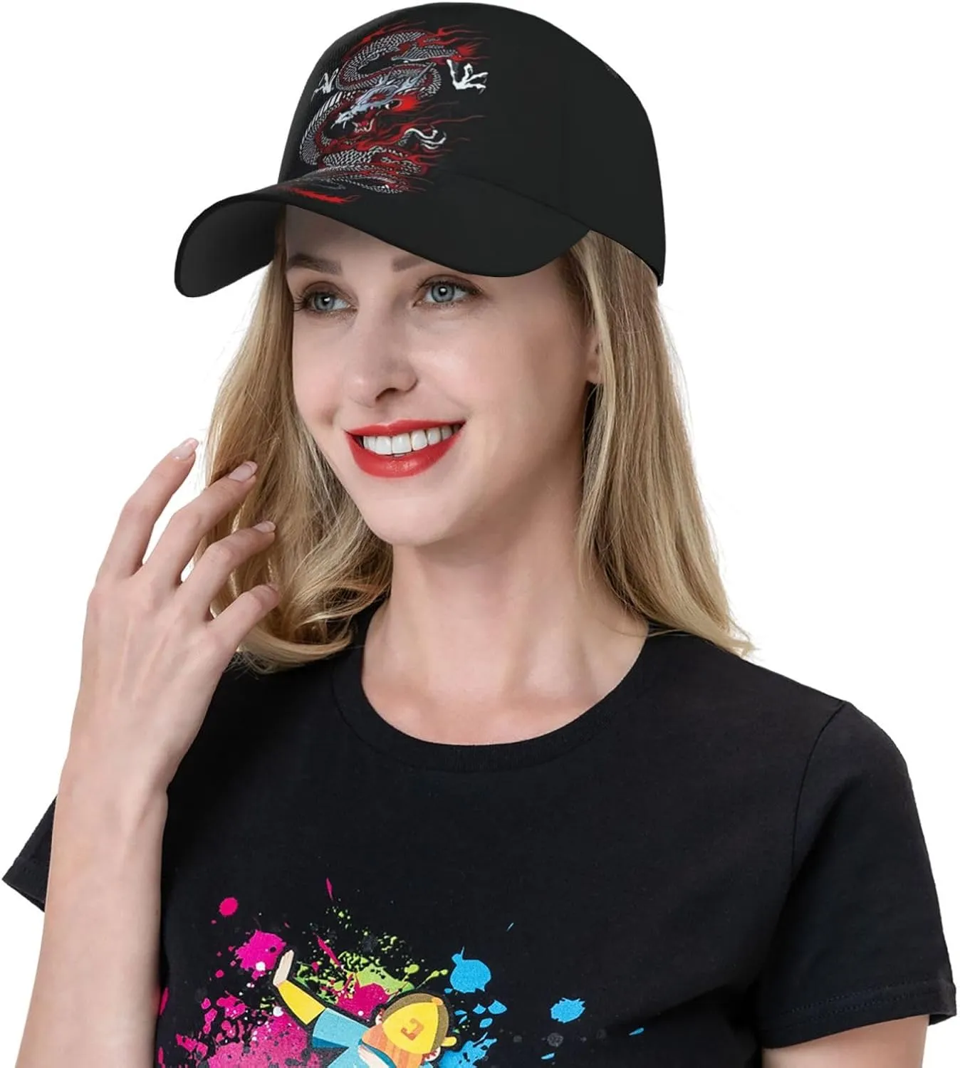 Dragon Hats Women Men Men Cool Dragon Baseball Cap Mesh Ball Cap Trucker Hat Adjustable Snapback Hat