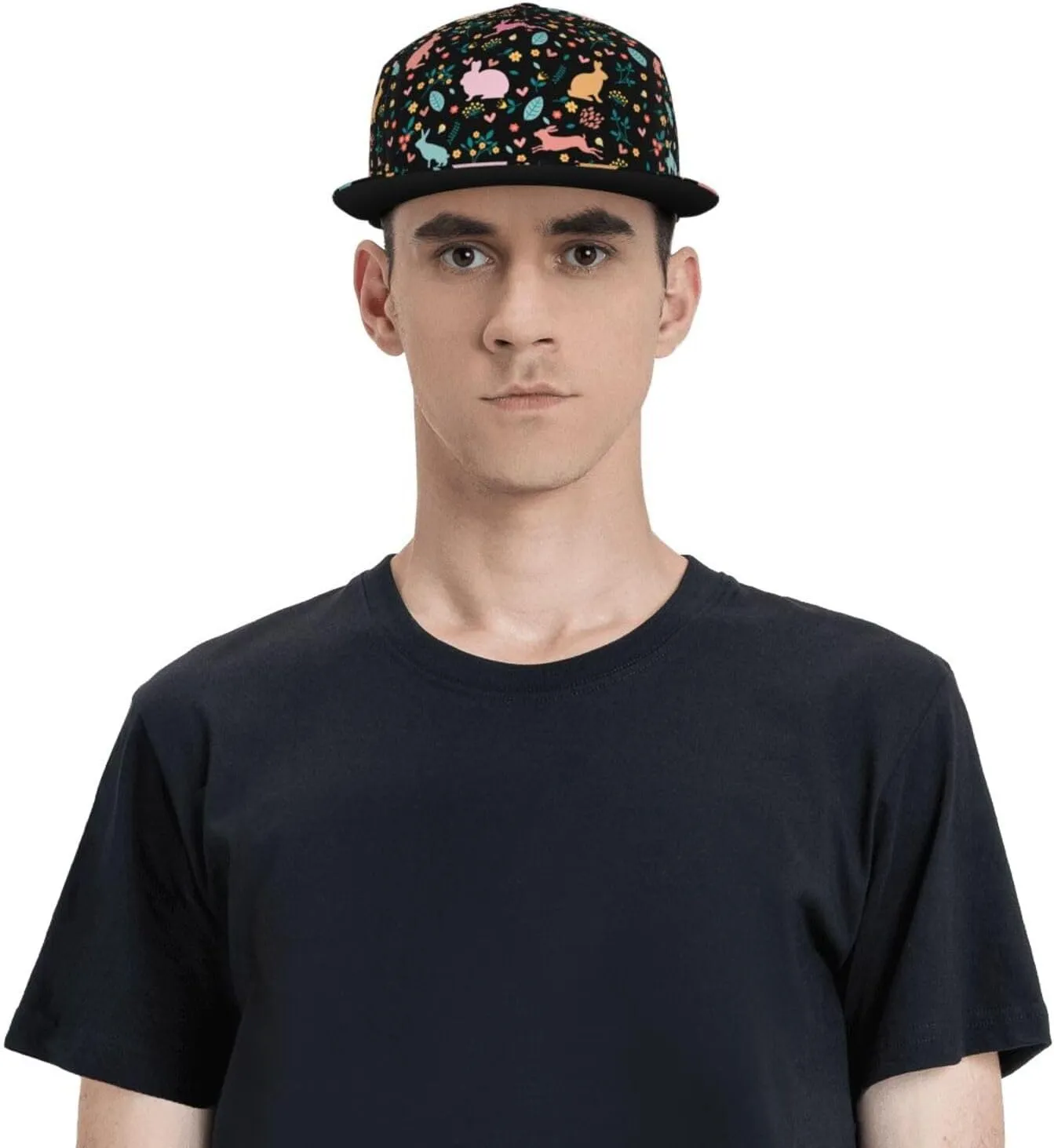Easter Snapback Hat for Men Women, Easter Baseball Caps Adjustable Flat Brim Hip Hop Sun Hats Unisex