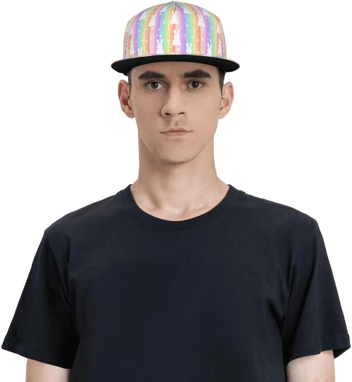 Easter Snapback Hat for Men Women, Easter Baseball Caps Adjustable Flat Brim Hip Hop Sun Hats Unisex