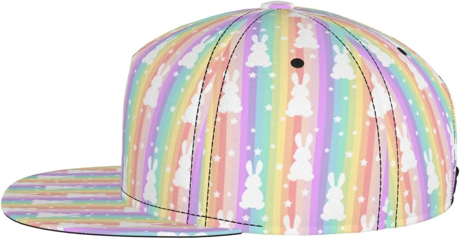 Easter Snapback Hat for Men Women, Easter Baseball Caps Adjustable Flat Brim Hip Hop Sun Hats Unisex