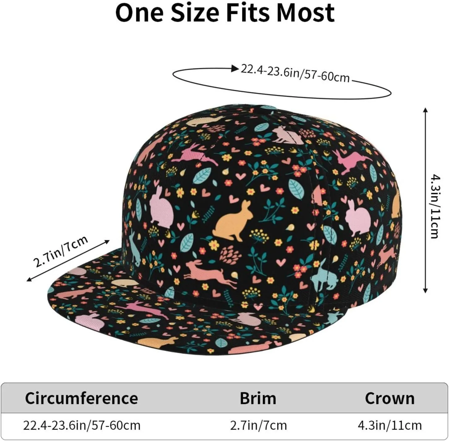 Easter Snapback Hat for Men Women, Easter Baseball Caps Adjustable Flat Brim Hip Hop Sun Hats Unisex