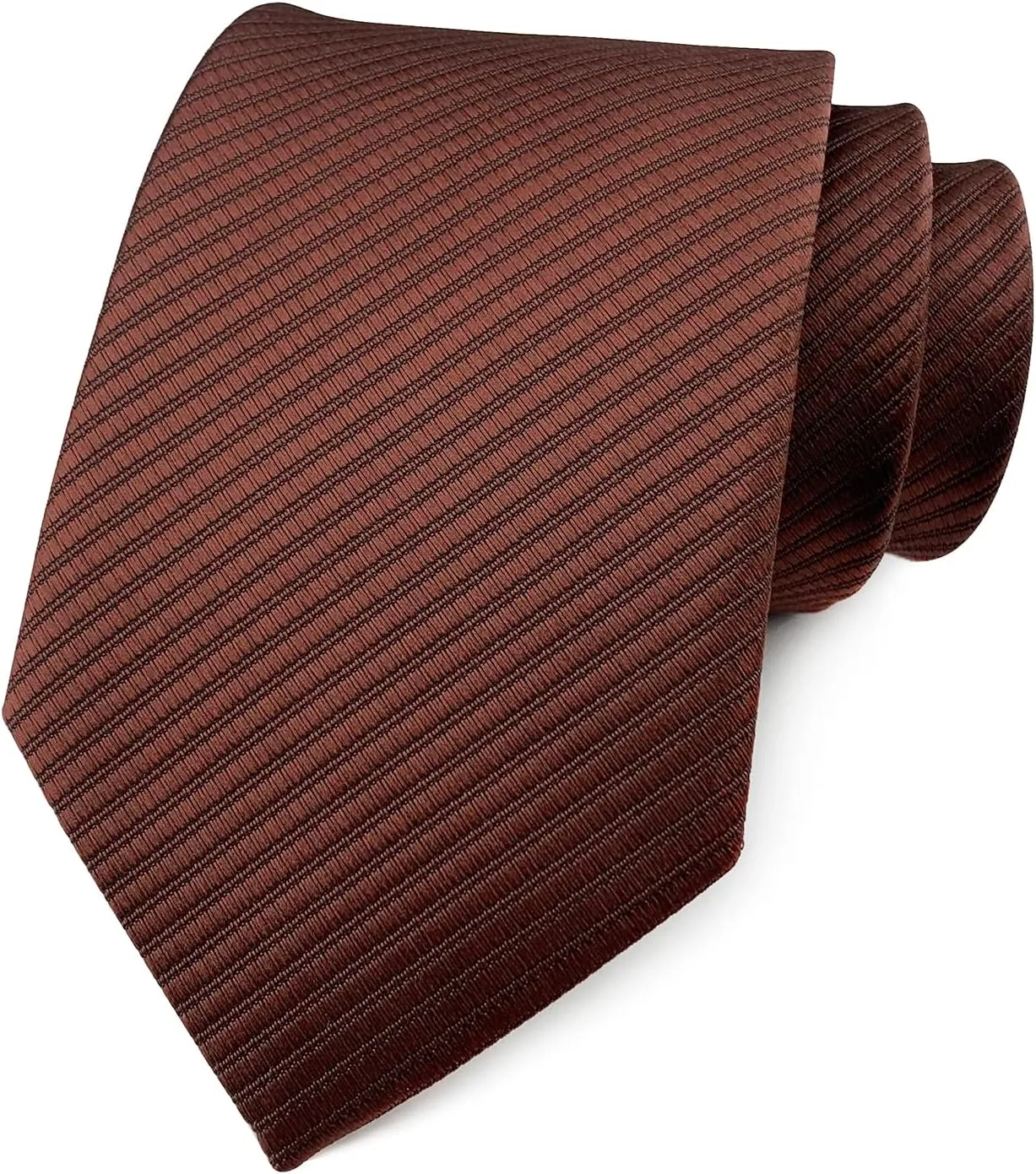 Elfeves Men's Solid Color Ties Fine Stripe Smooth Graduation Formal Suit Necktie