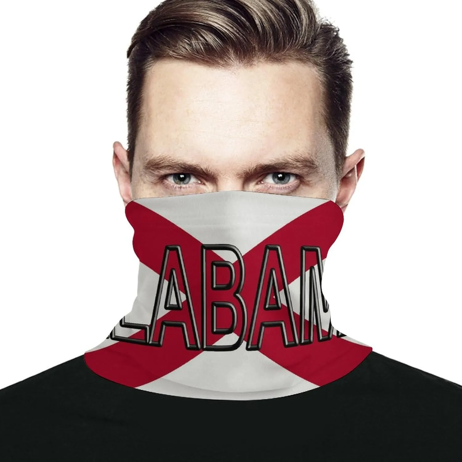 Flag of Alabama State Face Mask Neck Gaiter Face Covers for Men with Drawstring Scarf Mask Bandana for Outdoor