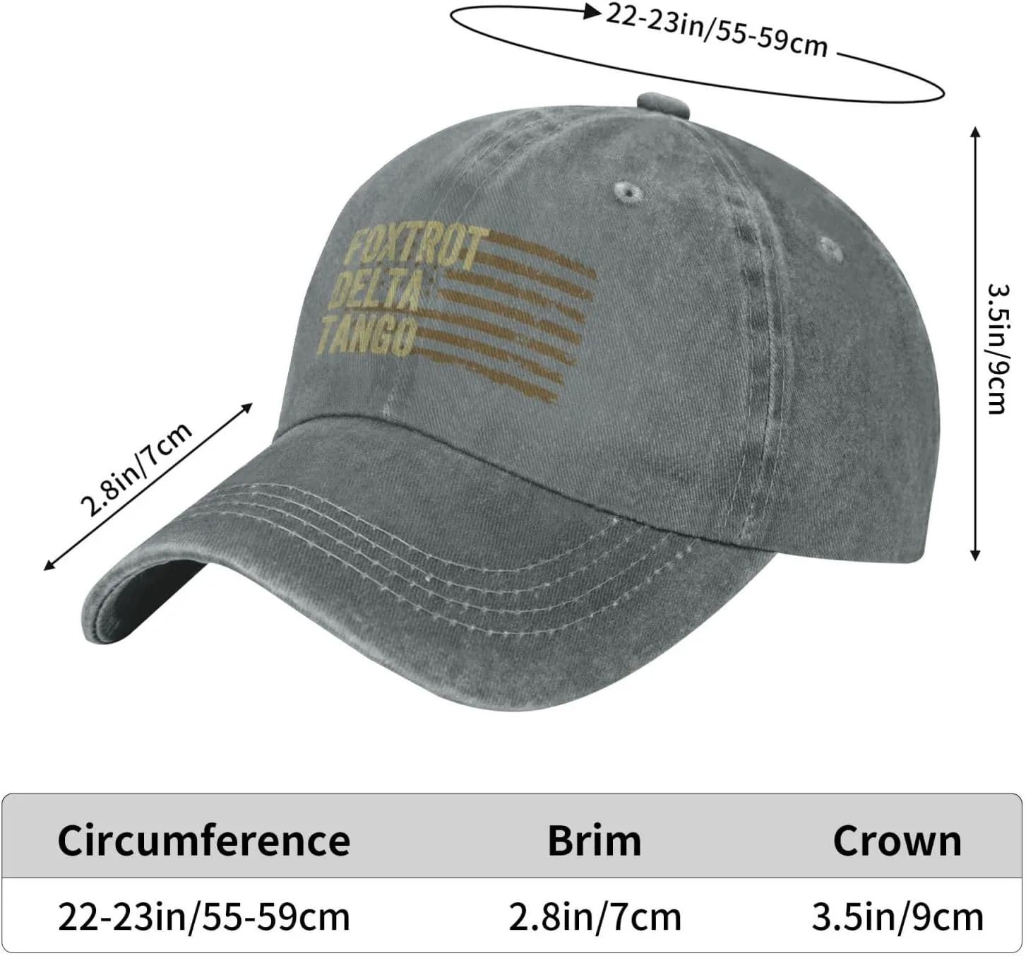 Foxtrot Delta Tango Caps for Men Foxtrot Delta Hats for Women Foxtrot Delta Tango