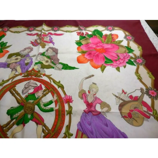 Gucci Multi Colored Floral Print Extra Large Silk Scarf