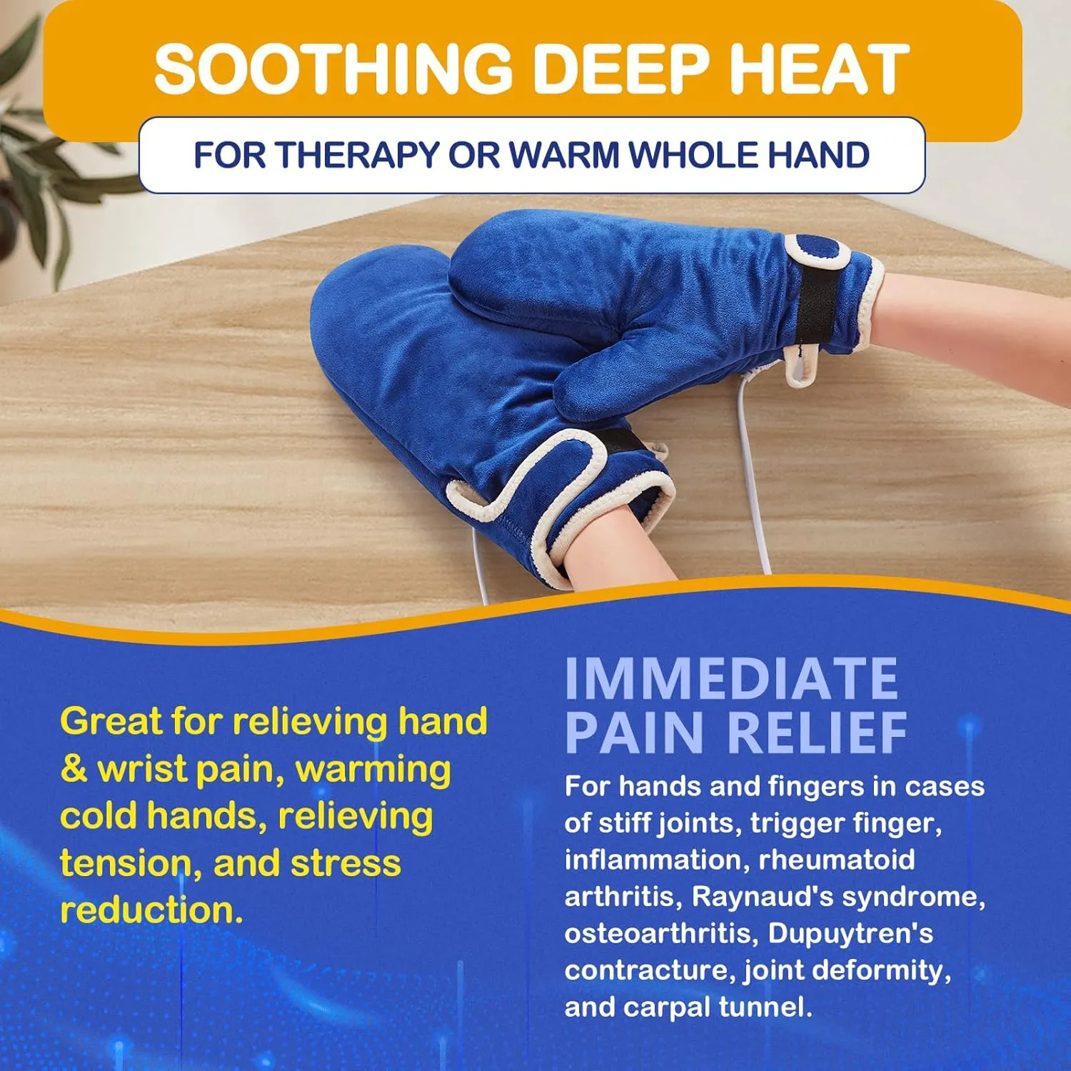 Heated Gloves for Hand Pain Relief, 2 Pack Electric Wrist/Fingers/Whole Hand Heating Pad, 86-158℉ & Auto Shut Off Heated Mittens, Ideal for Arthritis Pain Relief & Carpal Tunnel Relief