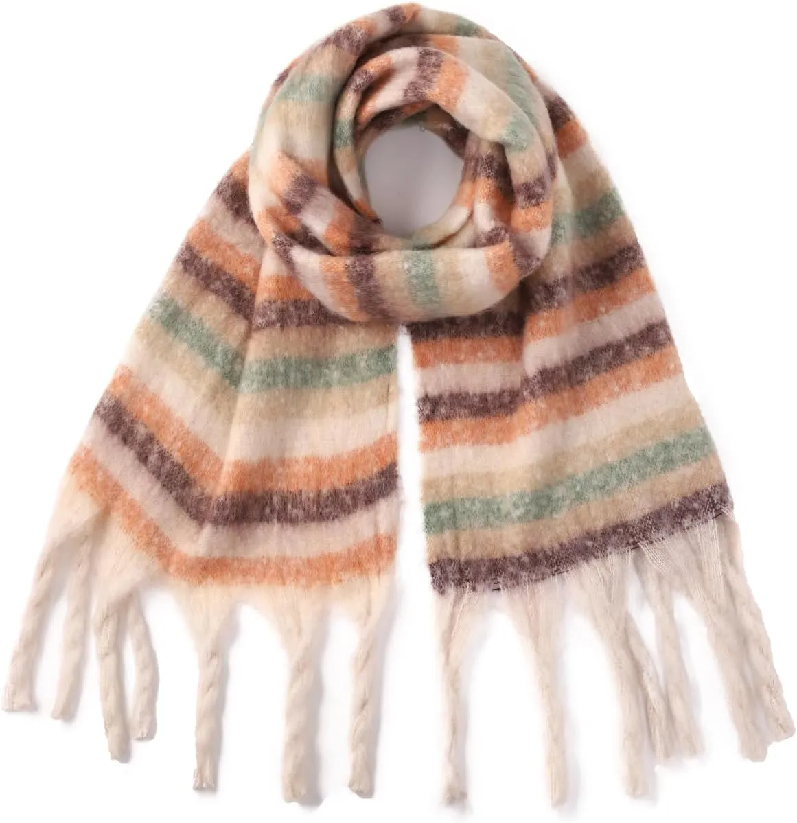 kaliya Womens Chunky Oversized Plaid Winter Scarf for Women,Women's Fashion Colorful Christmas Blanket Scarf Ladies Scarves