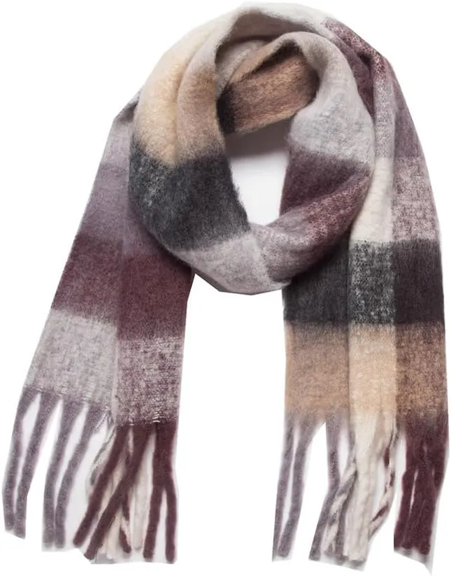 Large Soft Scarf Winter Long Pashmina Tassels Plaid Scarfs Knit Warm Shawl Scarves Neckerchief Scarf for Women