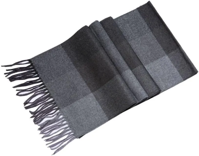 Lucky Leaf Women Men Winter Luxury Cozy Wool Warm Tartan Checked Plaid Wrap Scarf