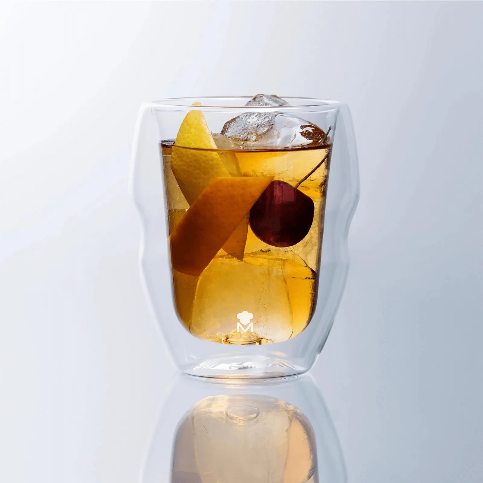 MasterPro Set of 2 Double Wall Borosilicate Rock Glass 380ml