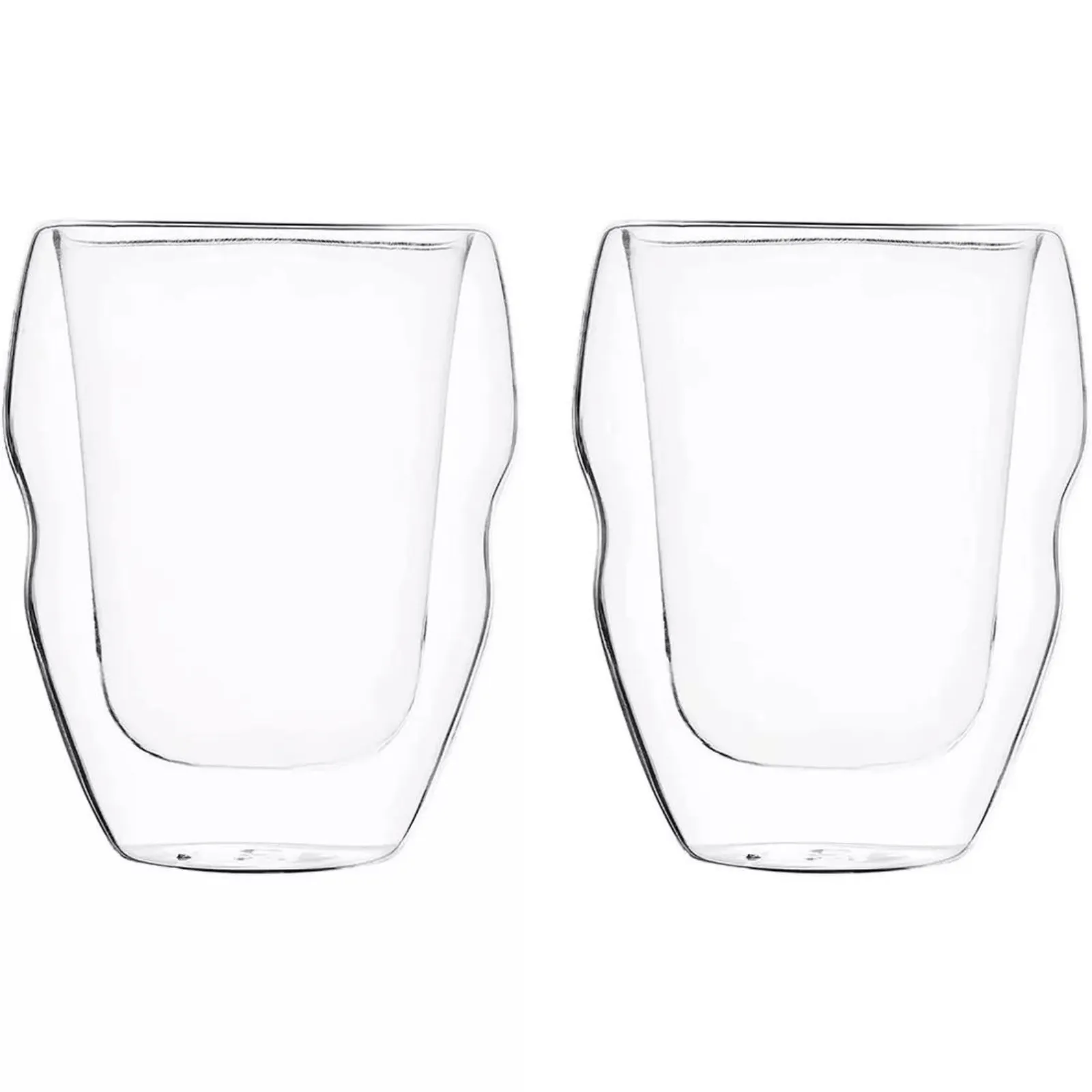 MasterPro Set of 2 Double Wall Borosilicate Rock Glass 380ml