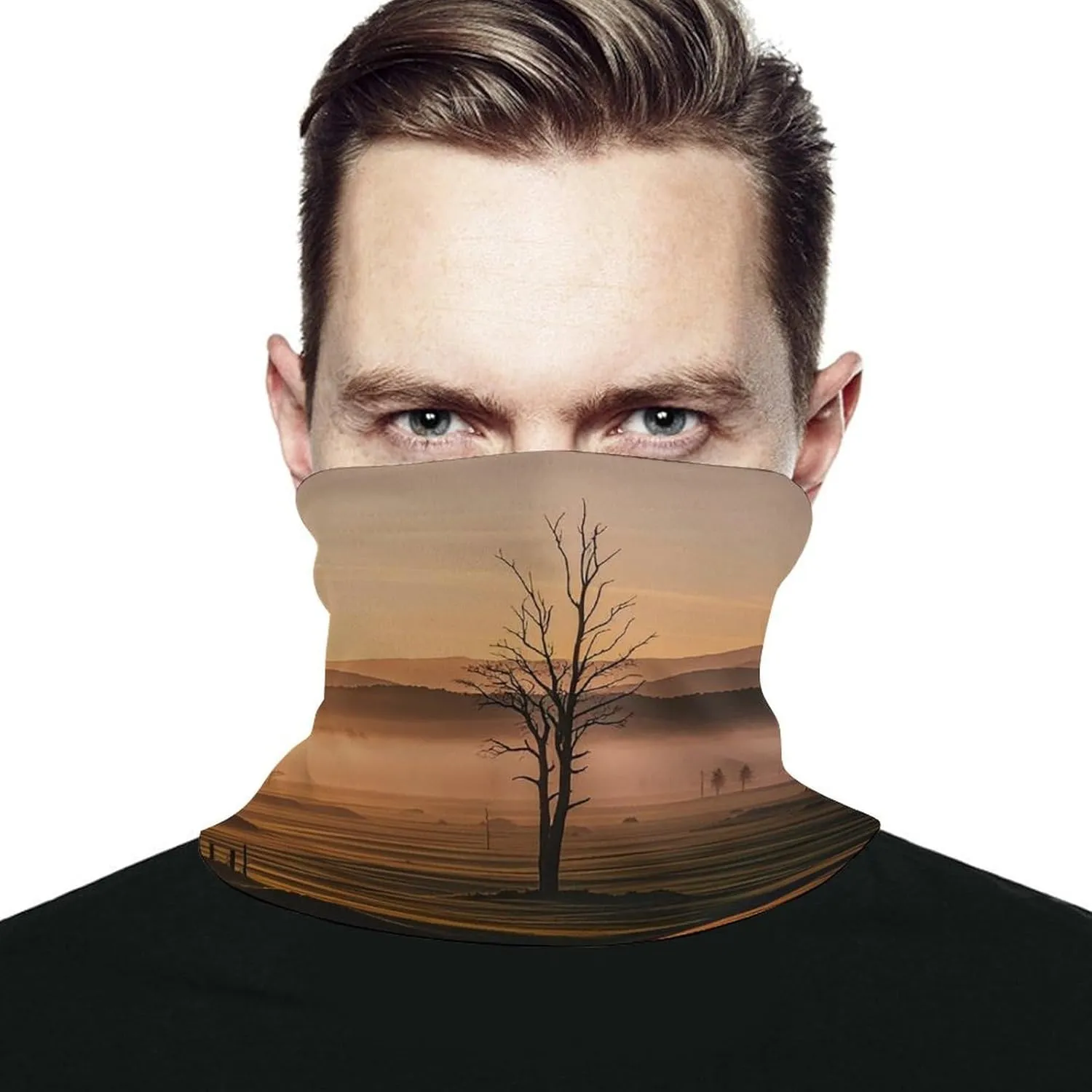 Neck Gaiter Misty Sunrise Face Cover for Men Women Cold Weather Scarf Breathable Face Mask Wind-proof Balaclava Face Mask for Skiing Fishing Hiking Cycling