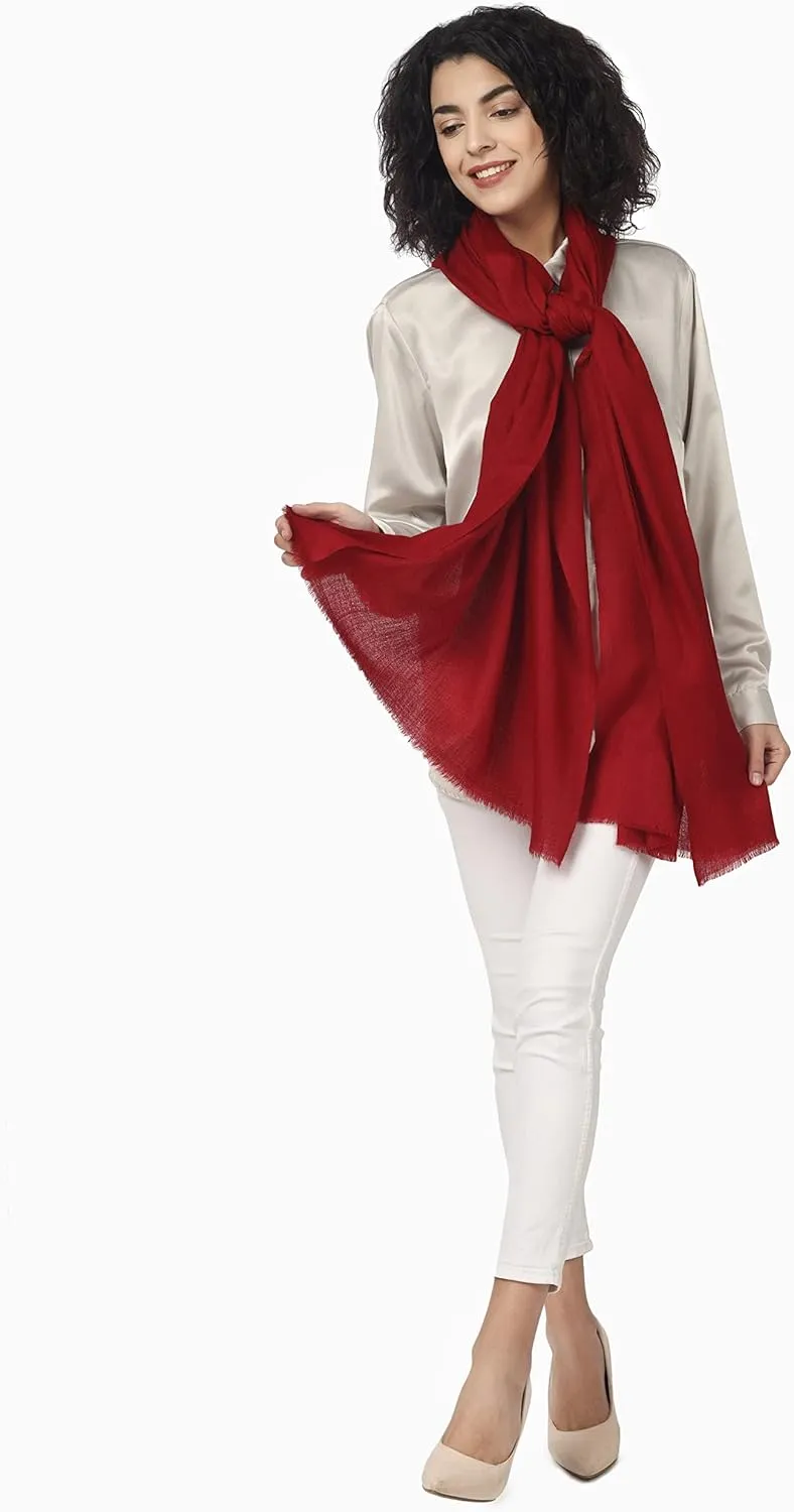 PASHWRAP Ultra-Thin Merino Wool Scarf Soft & Warm Kashmiri Cashmere Wrap for Women, Valentine's Gift Pack of 1