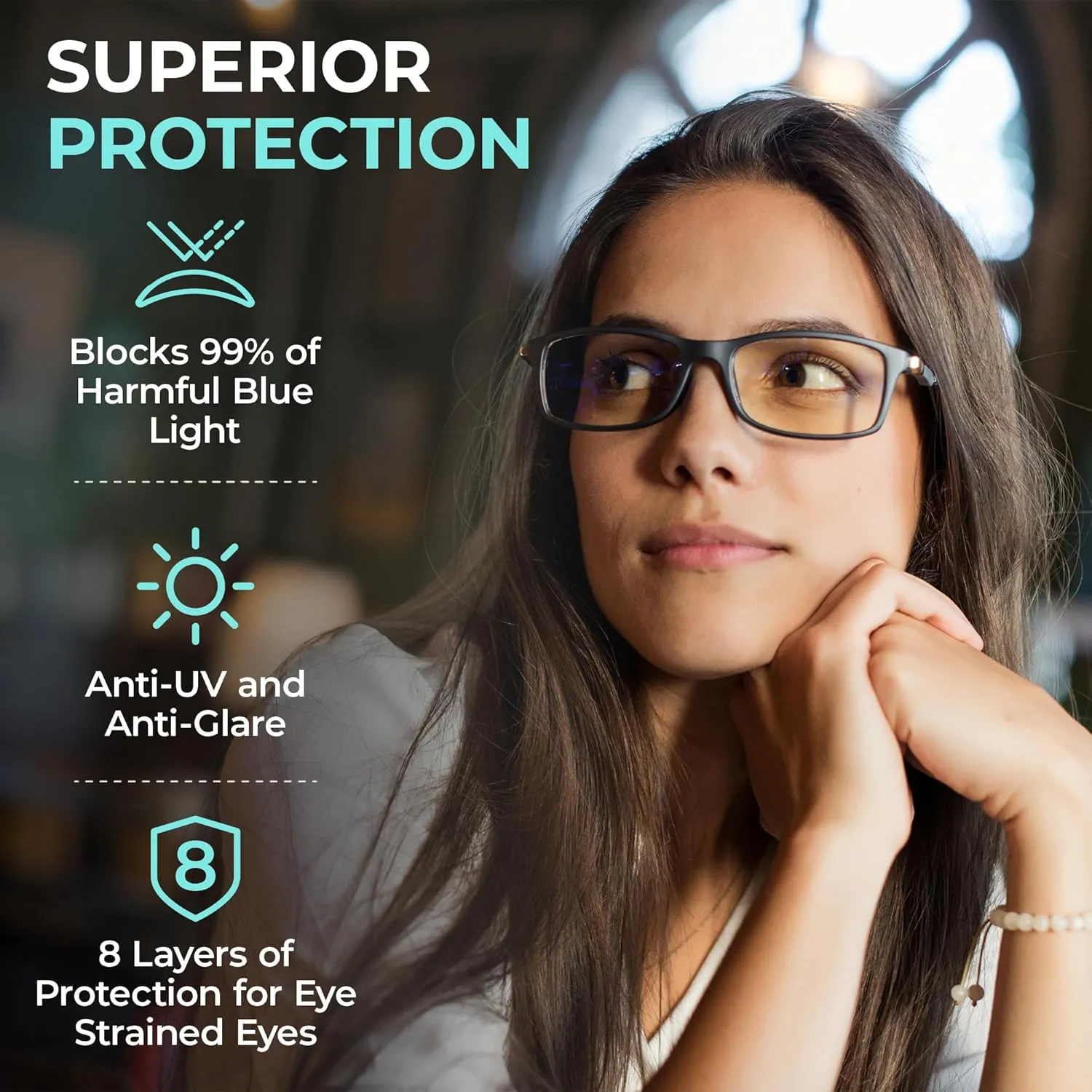 Prospek Blue Light Glasses for Woman and Men – Superior 99% Blue Light Blocking Computer Glasses, DYNAMIC Anti-Glare Bluelight Reading Glasses, Regular, No Magnification
