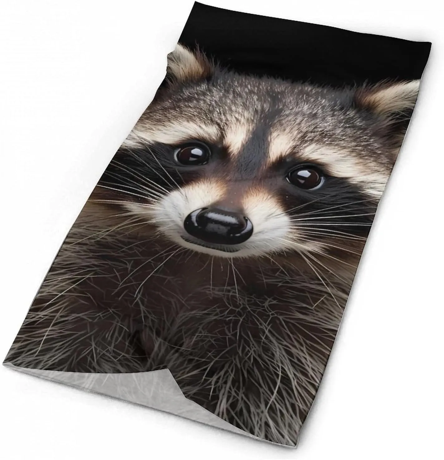 Raccoon Portrait Bandanas for Men Turban Seamless Neck Gaiter Windproof Face Mask Cover Cold Weather Scarf