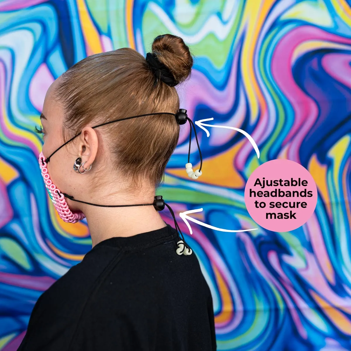 Rainbow Unicorn Glow-In-The-Dark Surgical Kandi Mask