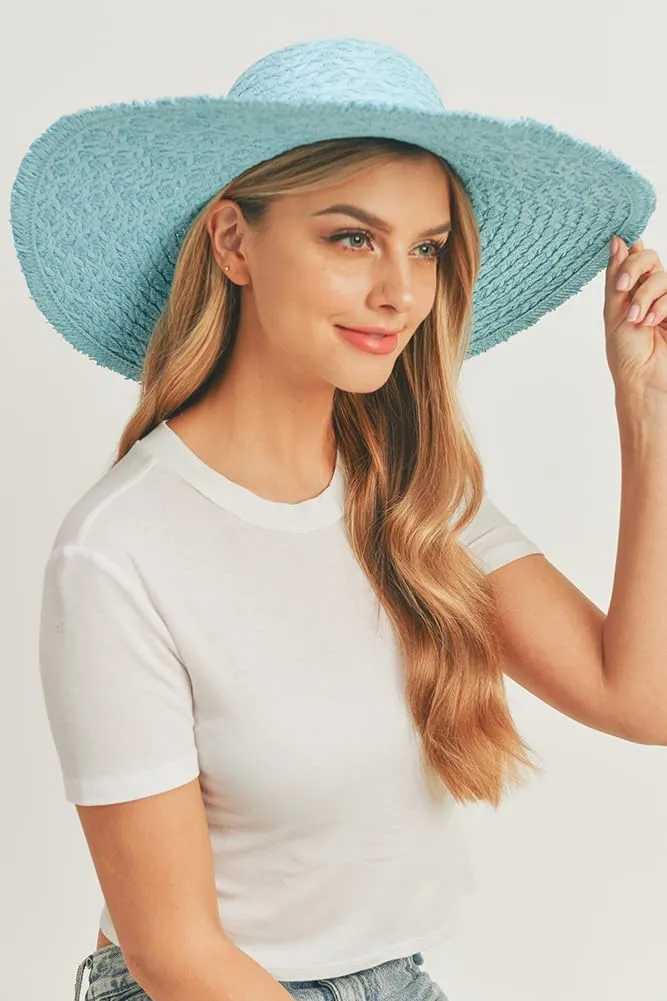 ScarvesMe Women's Extra Wide Brim Solid Color Colorful Floppy Sun Hat