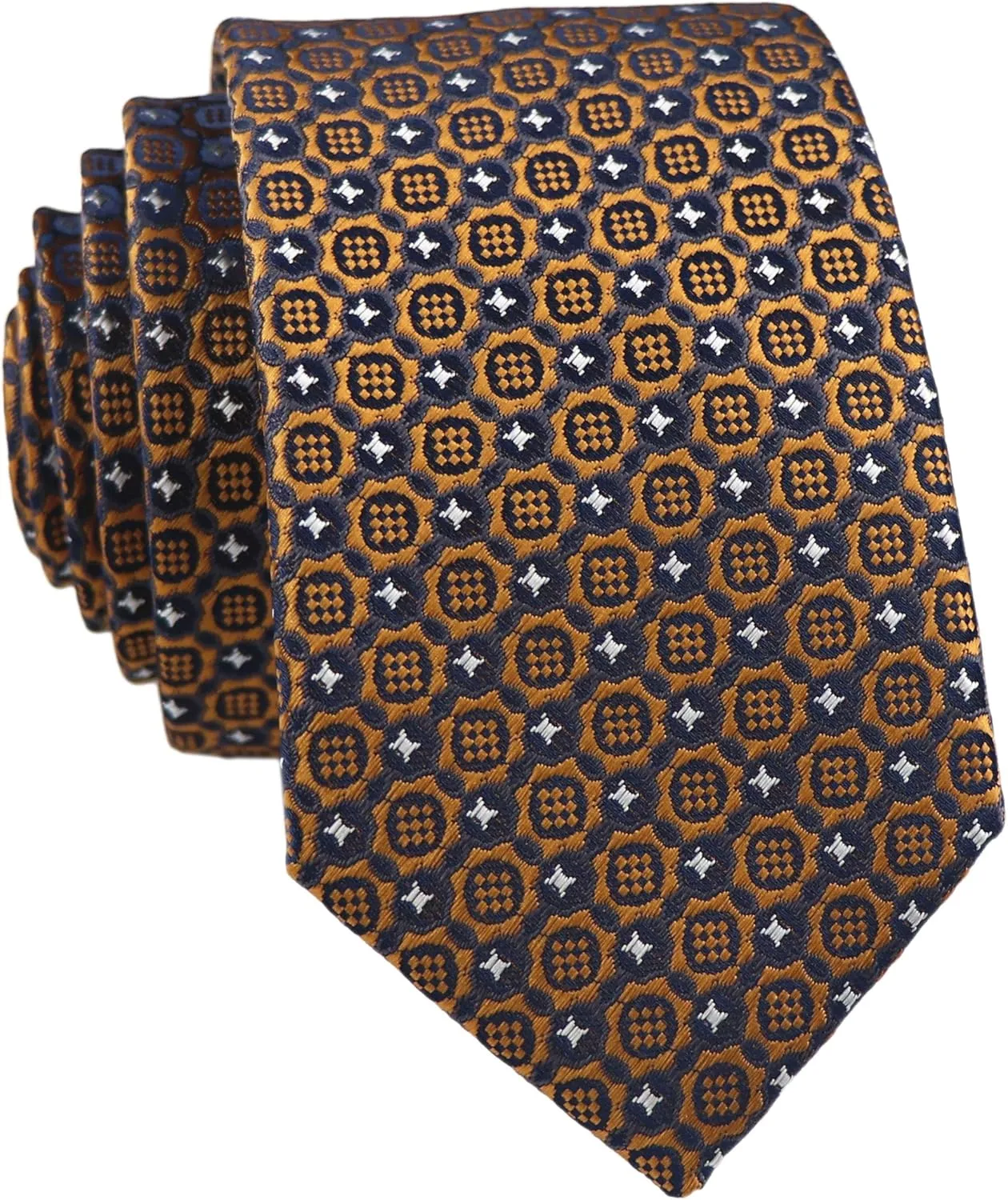 Slim Silk Necktie for Men Woven Jacquard Patterned Business Wedding Skinny Ties