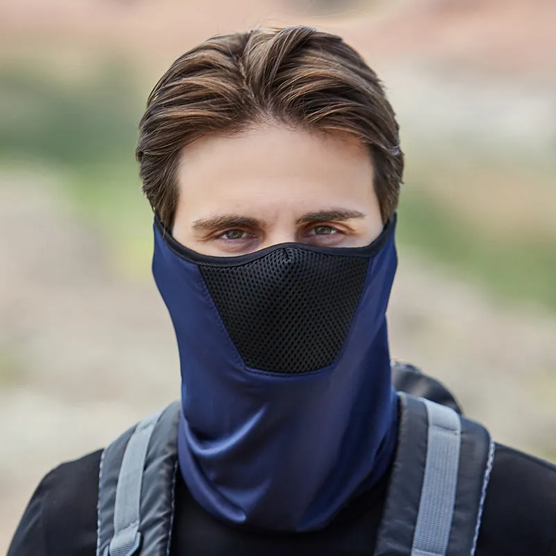 Sun Mask Hood Summer Ice Silk Face Mask for Outdoor Cycling