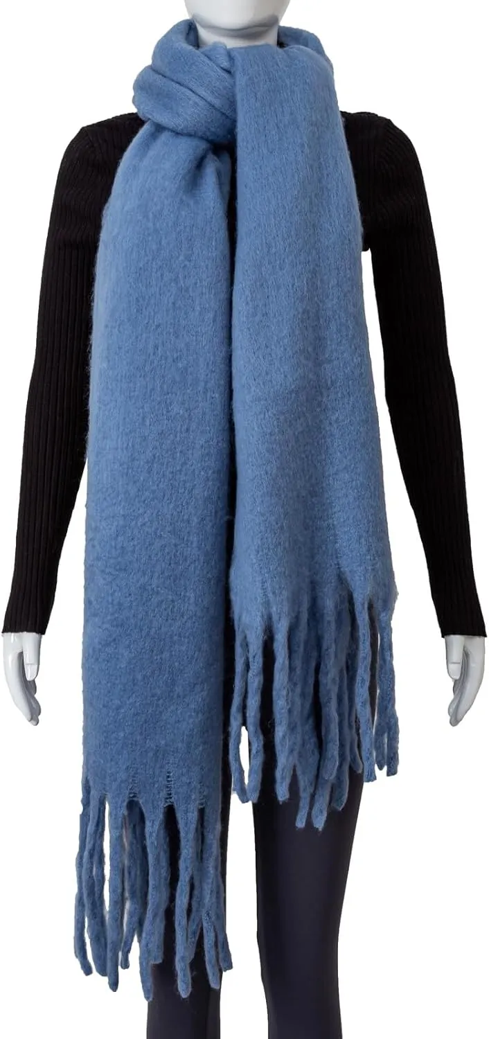 Winter Women Chunky Scarf Warm Blanket Big Thick Large Oversized Wrap Colorful Long Solid Scarves