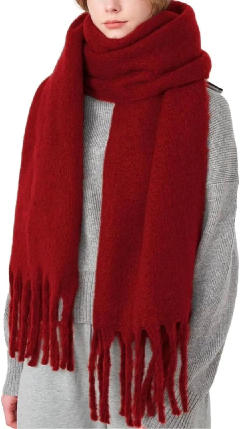 Women Cashmere Feel Scarf, Soft Warm Winter Scarf for Cold Weather, Christmas Blanket Scarves Pashmina Shawl Wrap