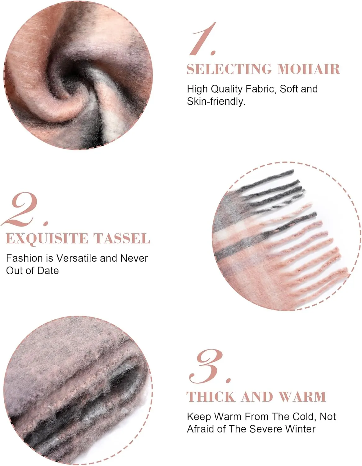 Women's Fall Winter Scarf Scarves for Women Gifts Plaid Blanket Scarf Soft Chunky Large Blanket