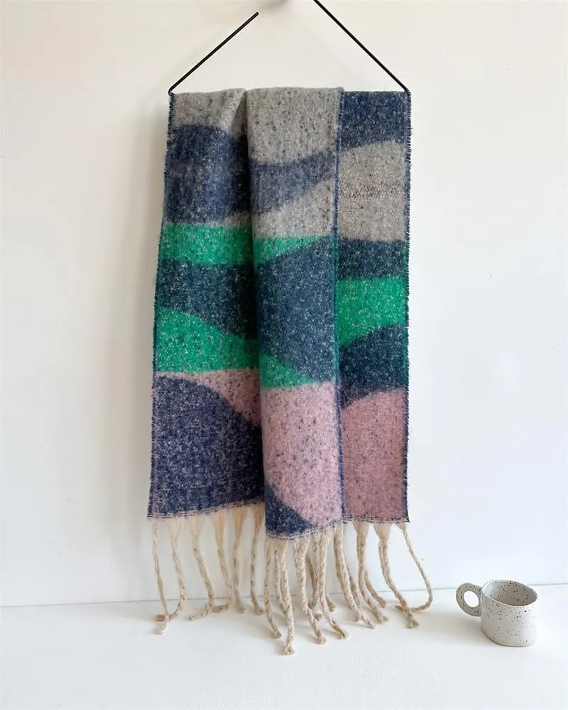 Women's Large Chunky Plaid Scarf Coloured Checked Oversized Scarf Tassel Soft Fall Winter Thick Warm Shawl