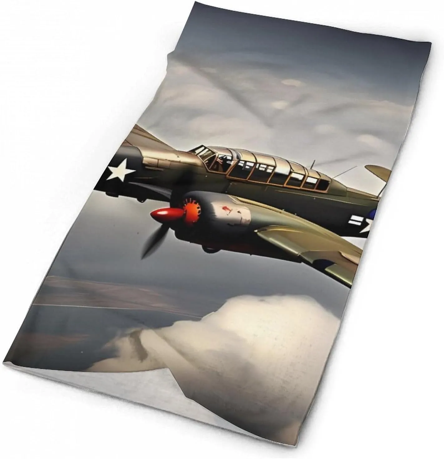 World War 2 Aircraft Airplane Face Mask for Cold Weather Neck Gaiter Scarf Windproof Bandana for Men Women Elastic Balaclava Headbands for Motorcycle Cycling Riding Skiing Party