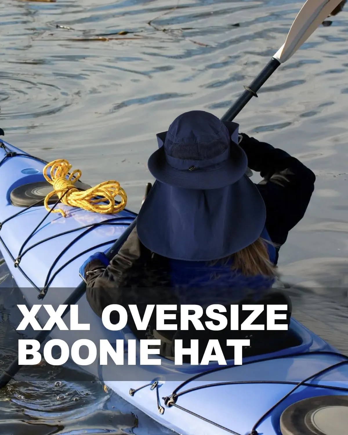 Zylioo XXL Oversize UV Fishing Sun Hat for Big Heads,XL Quick Dry Boonie Hats,Large Cooling Safari Hats with Strap